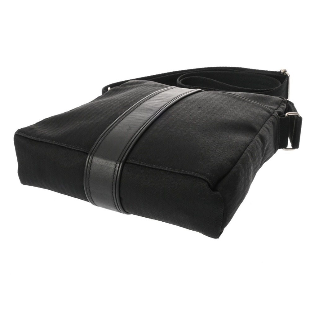 HERMES Acapulco Pochette Bandoulière MM Black Men's/Women's Toile Chevron Vea... - Picture 6 of 11